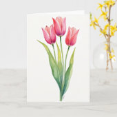 Gestreept bloemenaquarellenkaart kaart (Gele Bloem)