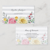 Gestreept Bloemend Cosmetiste Visitekaartje (Voorkant / Achterkant)