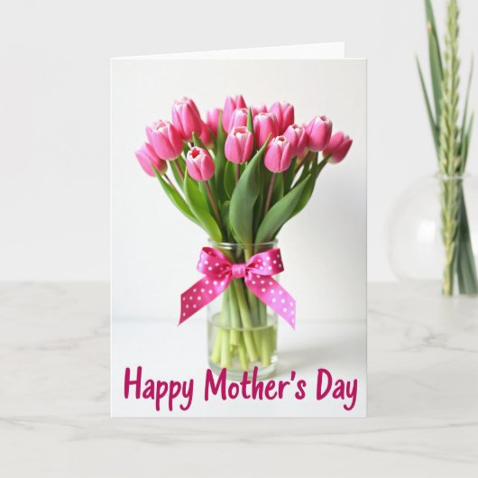 Gestreept Boeket Bloemen Kaart (Voorkant)