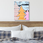 Gestreept Bomen Winter Landschap Scene Canvas Afdruk (Insitu (Slaapkamer))