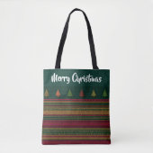 Gestreept Boomgrens Plaid Patroon Tote Bag (Voorkant)