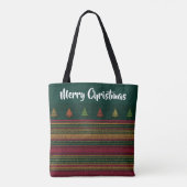 Gestreept Boomgrens Plaid Patroon Tote Bag (Achterkant)