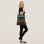 Gestreept Boomgrens Plaid Patroon Tote Bag (Op model)