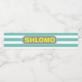 Gestreept bovenkant etiket van waterfles (Enkel label)