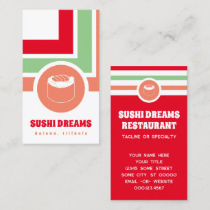 Gestreept chique sushi Visitekaartje