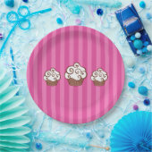 Gestreept Cupcake Papieren Borden  Bordje (Feest)