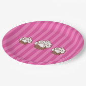 Gestreept Cupcake Papieren Borden  Bordje (Gekanteld)