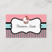  gestreept cupcake Visitekaartje (Voorkant)