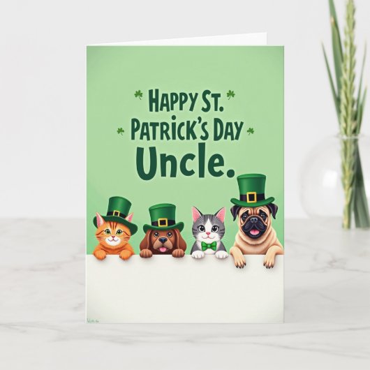 Gestreept Dieren St. Patrick's Dag Kaart (Voorkant)
