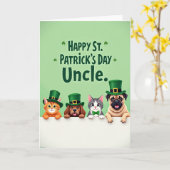 Gestreept Dieren St. Patrick's Dag Kaart (Gele Bloem)
