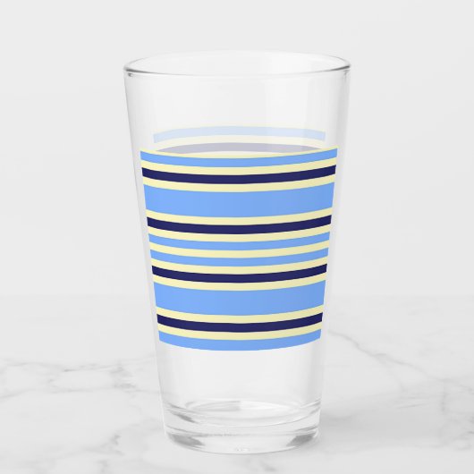 GESTREEPT DONKERBLAUW EN HEMELBLAUW GLAS (Voorkant)