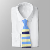 GESTREEPT DONKERBLAUW EN HEMELBLAUW STROPDAS (Gebonden)