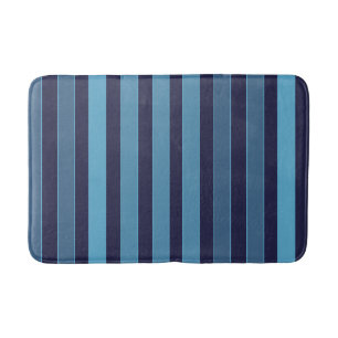 Gestreept effen patroon retro blauw badmat