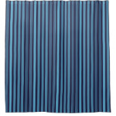 Gestreept effen patroon retro blauw douchegordijn (Voorkant)