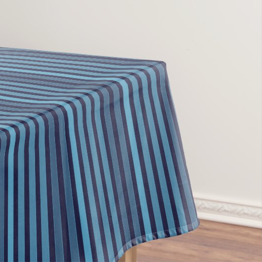 Gestreept effen patroon retro blauw tafelkleed (Voorbeeld)