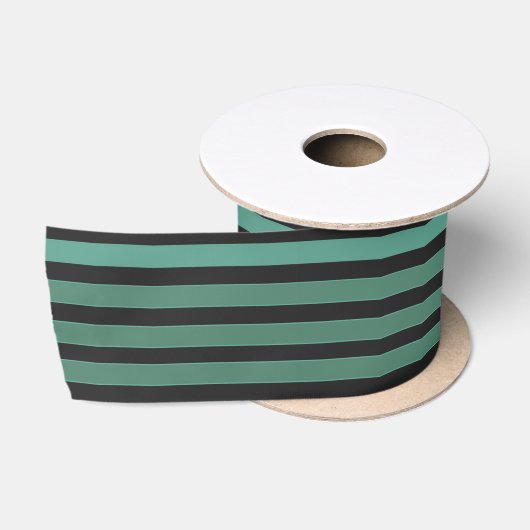 Gestreept effen patroon retro groen satijnen lint (Spoel)
