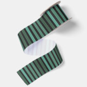 Gestreept effen patroon retro groen satijnen lint (Achterkant)