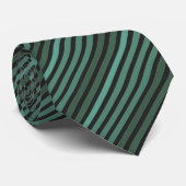 Gestreept effen patroon retro groen stropdas (Opgerold)