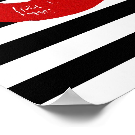 gestreept en lip, , mooi, poster (Hoek)