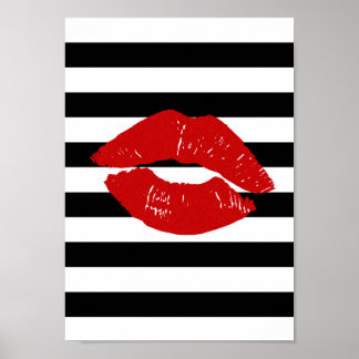 gestreept en lip, , mooi, poster