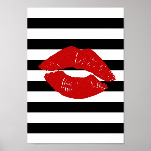 gestreept en lip, , mooi, poster (Voorkant)