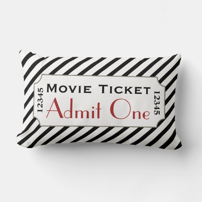 Gestreept filmkaartje Cinema Pillow Kussen (Voorkant)