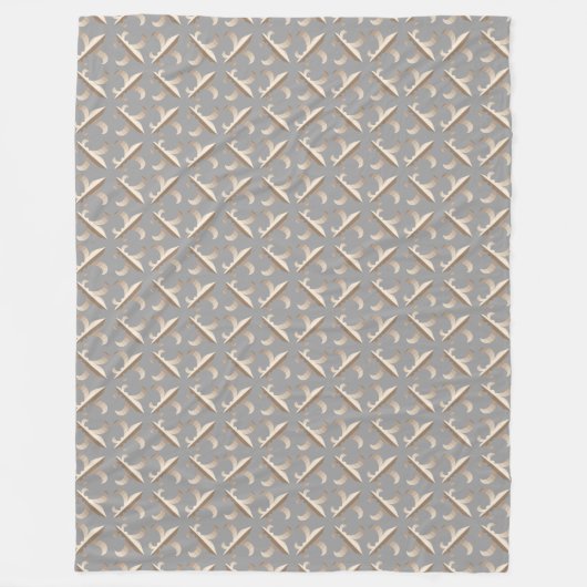 Gestreept fleur de lis patroon fleece deken (Voorkant)