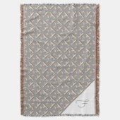 Gestreept Fleur de lis patroon Monogram Deken (Voorkant Verticaal)