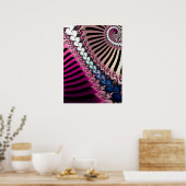 Gestreept Fractaal Patroon Poster (Keuken)
