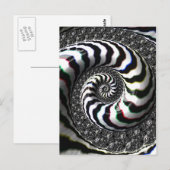 Gestreept Fractal van Strepen Spiraalvormig Briefkaart (Voorkant / Achterkant)