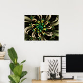 Gestreept Fractale Spiraal Poster (Thuiskantoor)