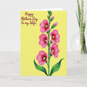 Gestreept Fuchsia Bloemkaart Kaart