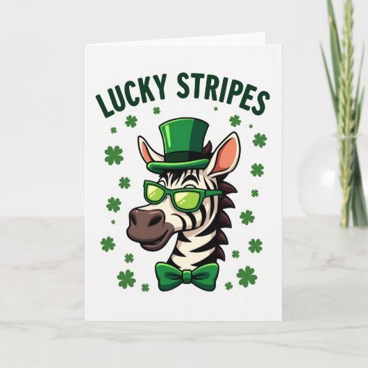 Gestreept Geluk St. Patrick's Dag Kaart (Voorkant)