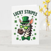 Gestreept Geluk St. Patrick's Dag Kaart (Gele Bloem)