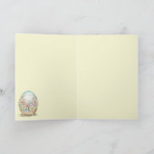 Gestreept gepersonaliseerd decoratief paasei kaart (Binnen)