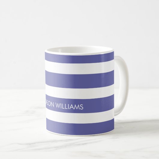 Gestreept gepersonaliseerde koffiekopje koffiemok (Voorkant rechts)