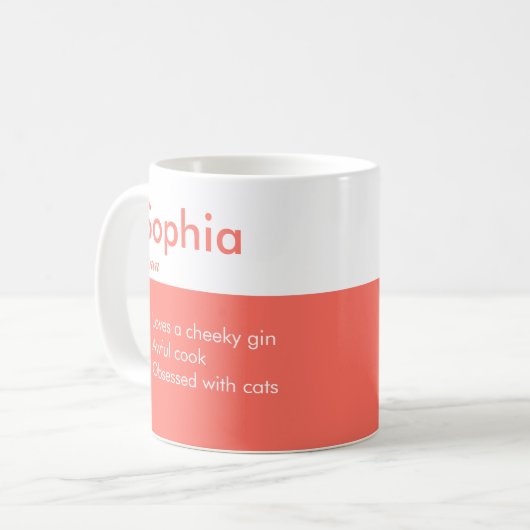 Gestreept gepersonaliseerde koffiemok (Voorkant links)