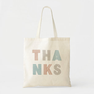 Gestreept & Gestippeld Lettertype Minimalistisch Tote Bag