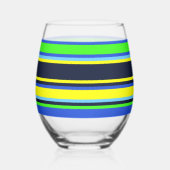 Gestreept glas – blauw, Limoen en geel (Achterkant)