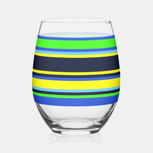 Gestreept glas – blauw, Limoen en geel (Achterkant)