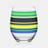 Gestreept glas – blauw, Limoen en geel (Rechts)