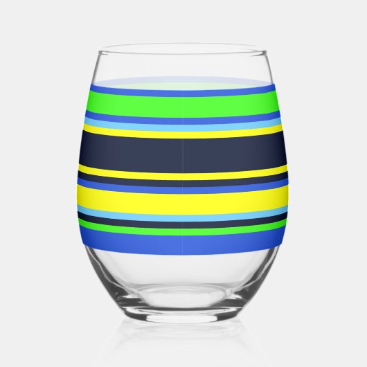 Gestreept glas – blauw, Limoen en geel (Rechts)