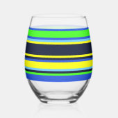 Gestreept glas – blauw, Limoen en geel (Links)