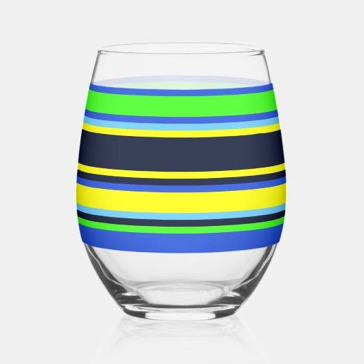 Gestreept glas – blauw, Limoen en geel (Links)