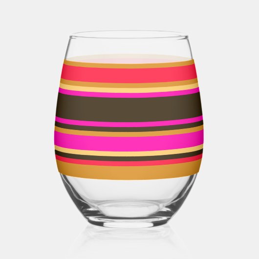 Gestreept glas – goud, rood en magenta (Voorkant)