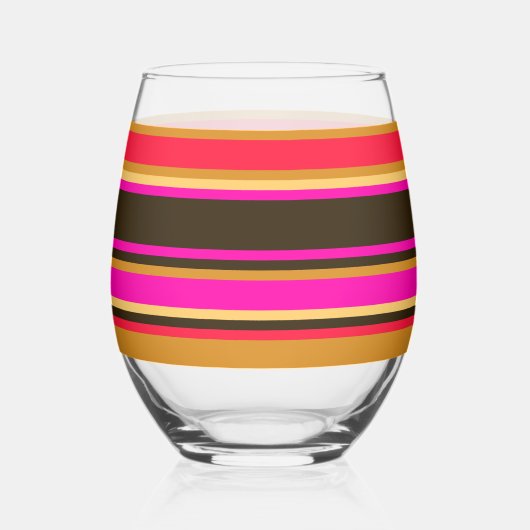 Gestreept glas – goud, rood en magenta (Achterkant)