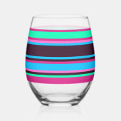 Gestreept glas – Magenta, Aqua en Blauw (Voorkant)