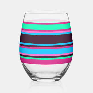Gestreept glas – Magenta, Aqua en Blauw