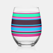 Gestreept glas – Magenta, Aqua en Blauw (Achterkant)