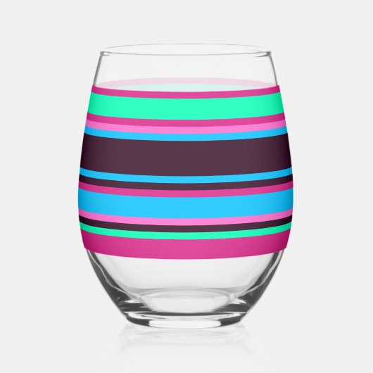 Gestreept glas – Magenta, Aqua en Blauw (Achterkant)